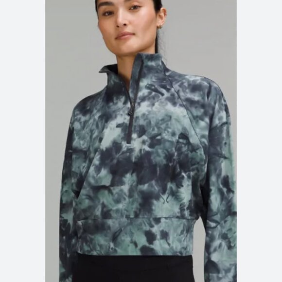 lululemon athletica Sweaters - LULULEMON READY TO RULU 1/2 ZIP PULLOVER IB DIAMOND DYE TIDEWATER